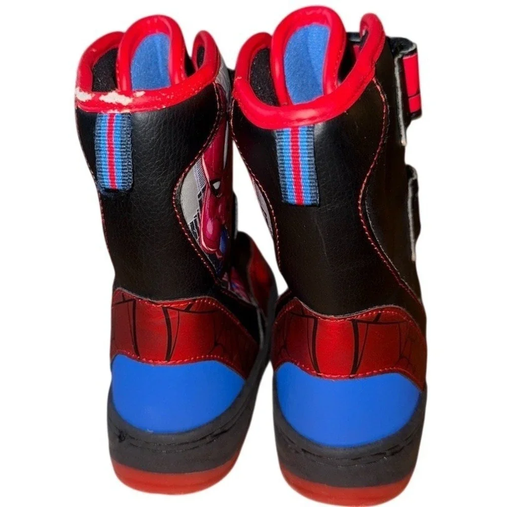 Marvel Spider-Man Boys Light-Up Winter Snow Boots Multicolor Hook & Loop size 10